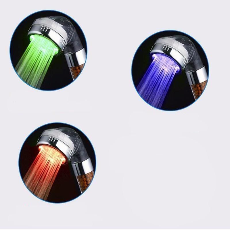 3 Color LED Temperature Sensor Shower Head - Nordic Side - 03-28