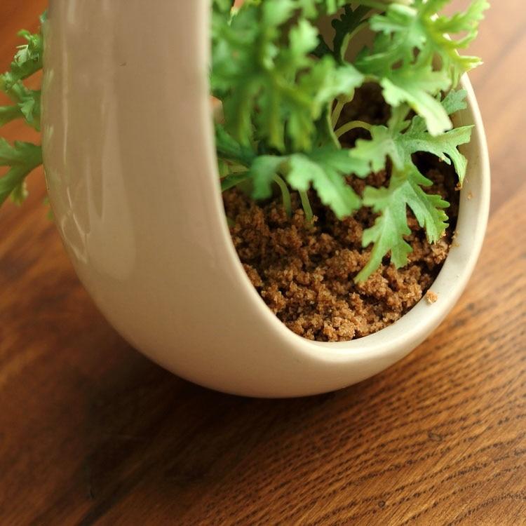 Decorative Ceramic Hanging Planter Pot with Artificial Plant - Nordic Side - 02-06, feed-cl1-planters, modern-planter-collection