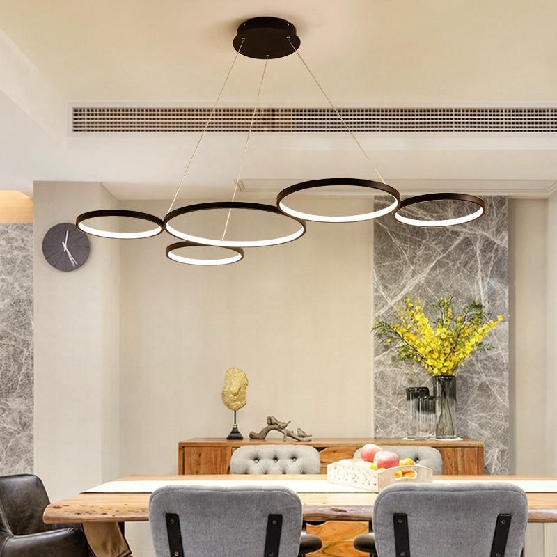 White & Black Circle Modern LED Pendant Lights - Nordic Side - 