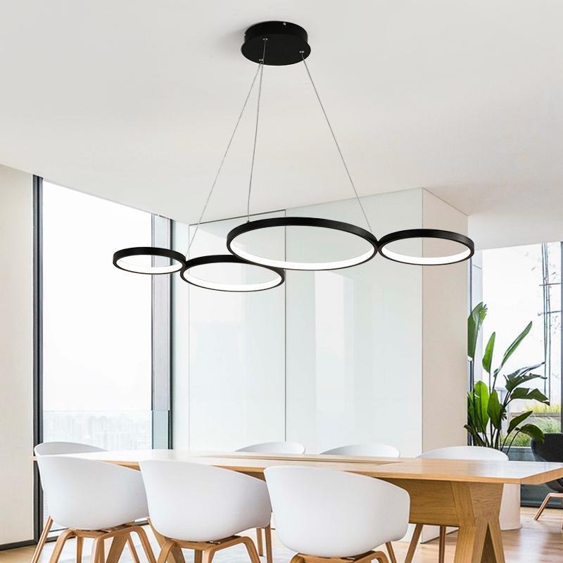 White & Black Circle Modern LED Pendant Lights - Nordic Side - 