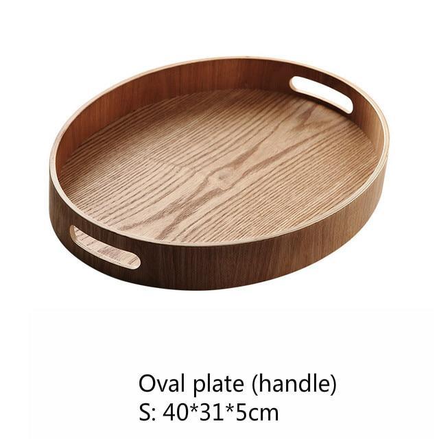 Wooden Round/Oval/rectangular Serving Tray - Nordic Side - 