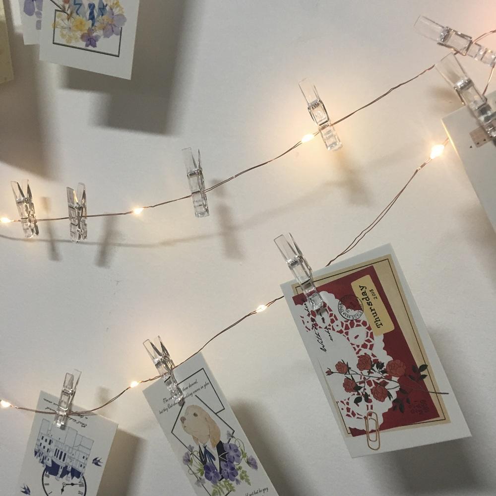 Strung - LED Fairy Light String with Photo Clips - Nordic Side - modern-pieces