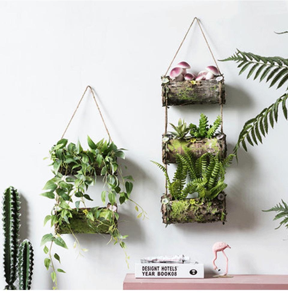 Moss - Vertical Hanging Bark Planter - Nordic Side - 11-18, feed-cl1-planters, modern-farmhouse, modern-planter-collection