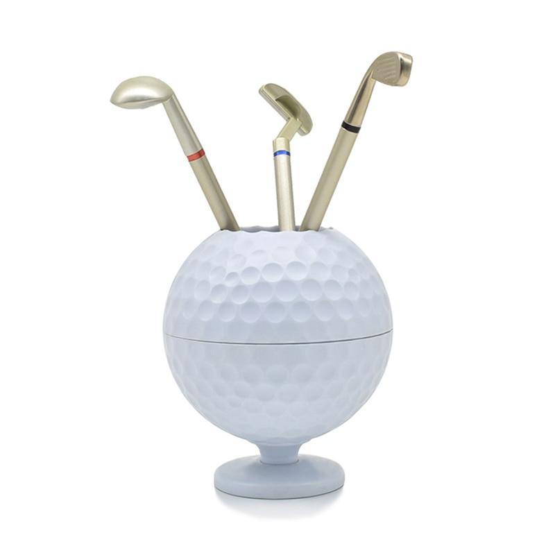 Novelty Golf Ball Utensil Holder [With 3 Golf Club Pens!] - Nordic Side - golf