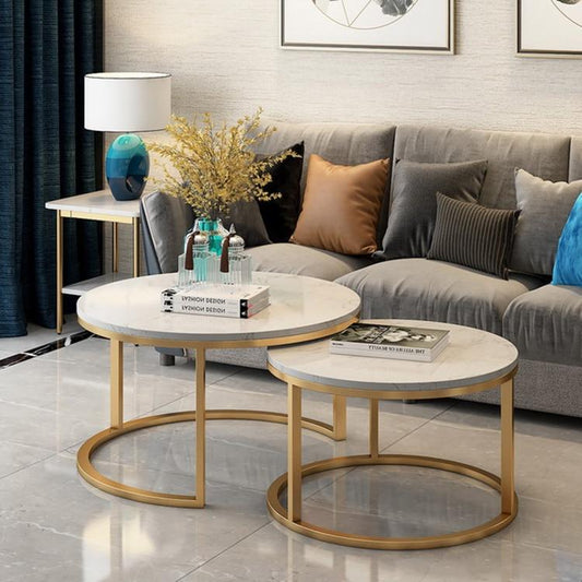 Eero - Nordic Marble Texture Round Coffee Tables