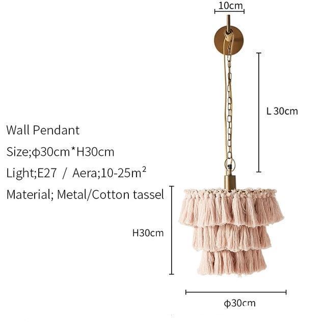 Cotton Tassel Bohemian Sconce - Nordic Side - 