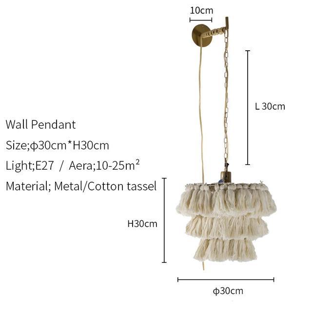 Cotton Tassel Bohemian Sconce - Nordic Side - 