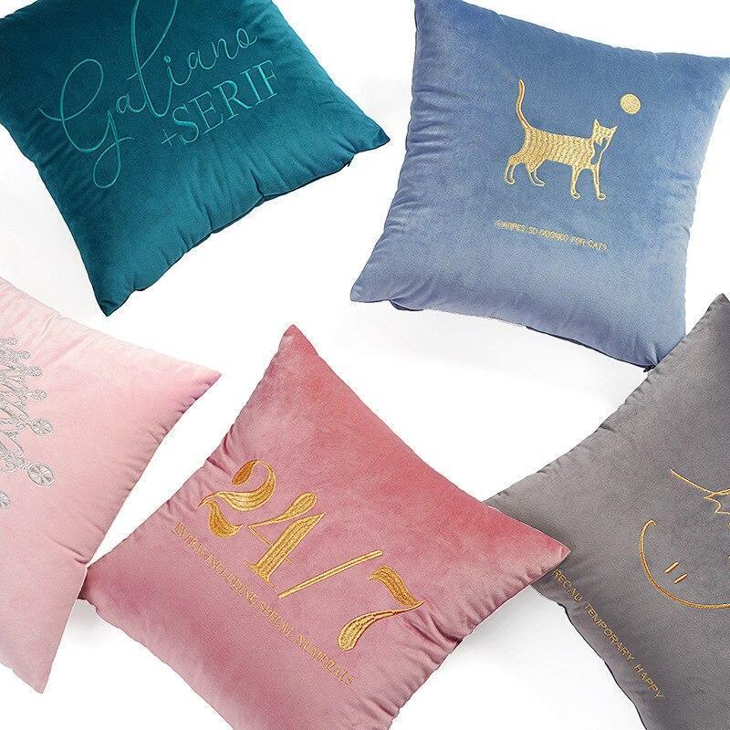 Modern Embroidery Cushion Cover - Nordic Side - 