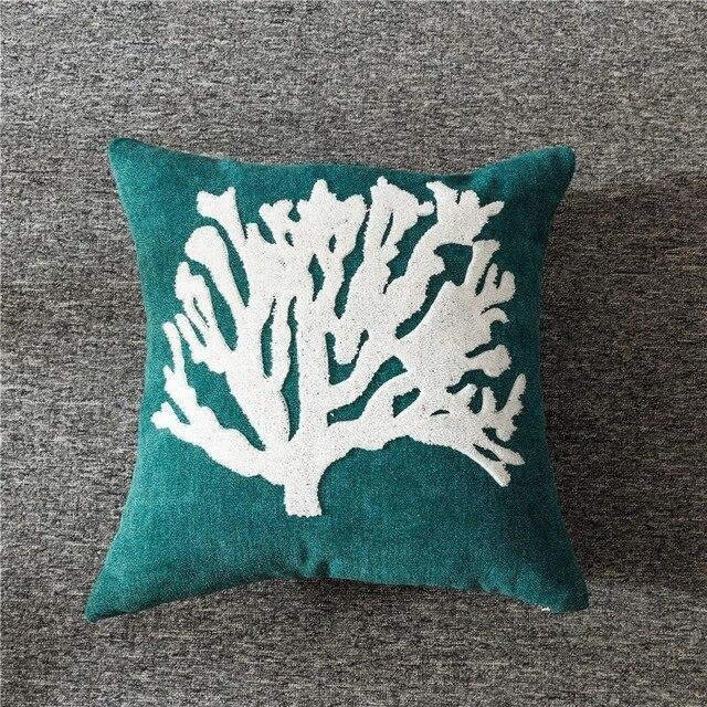 Letter Embroidered Cushion Cover - Nordic Side - 