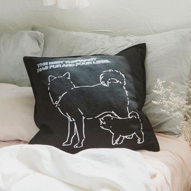 Puppy Printed Cushion Cover - Nordic Side - 