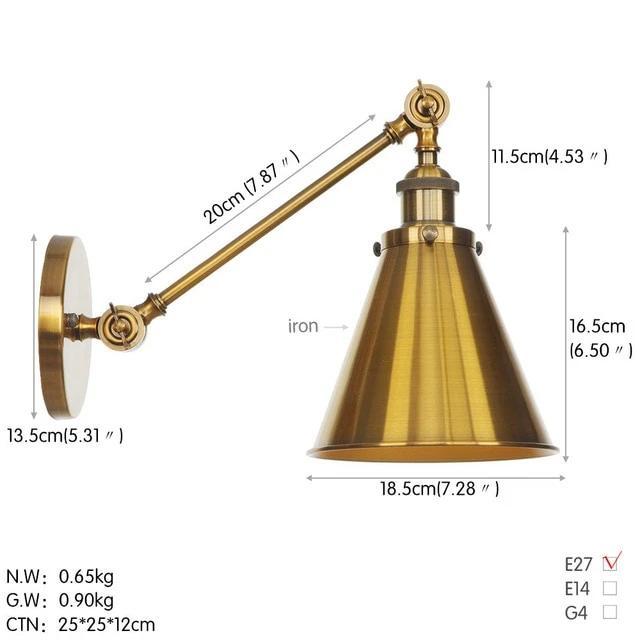 Gold Long Arm POLO Wall Light - Nordic Side - 