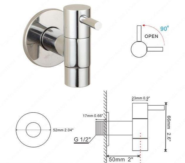 Linus - Chrome Wall Mounted Bathroom Faucet - Nordic Side - 03-27, modern-pieces