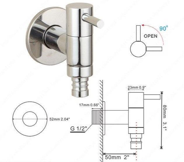 Linus - Chrome Wall Mounted Bathroom Faucet - Nordic Side - 03-27, modern-pieces