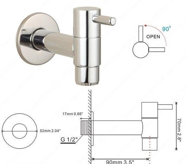 Linus - Chrome Wall Mounted Bathroom Faucet - Nordic Side - 03-27, modern-pieces