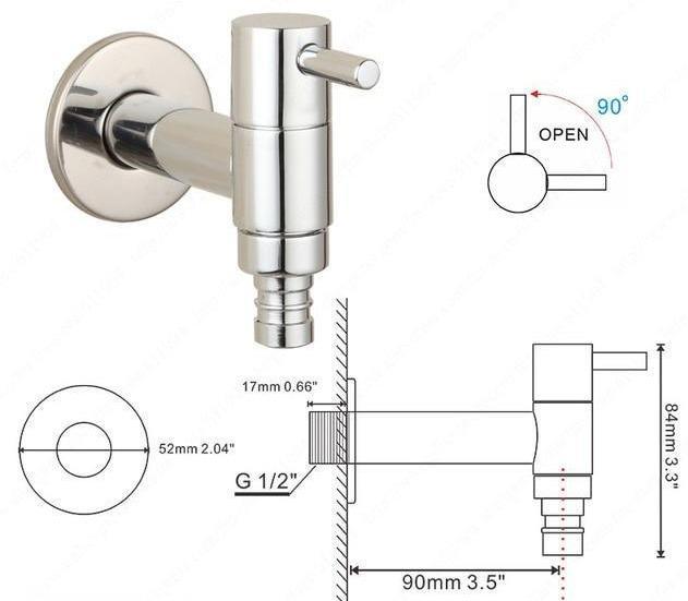 Linus - Chrome Wall Mounted Bathroom Faucet - Nordic Side - 03-27, modern-pieces