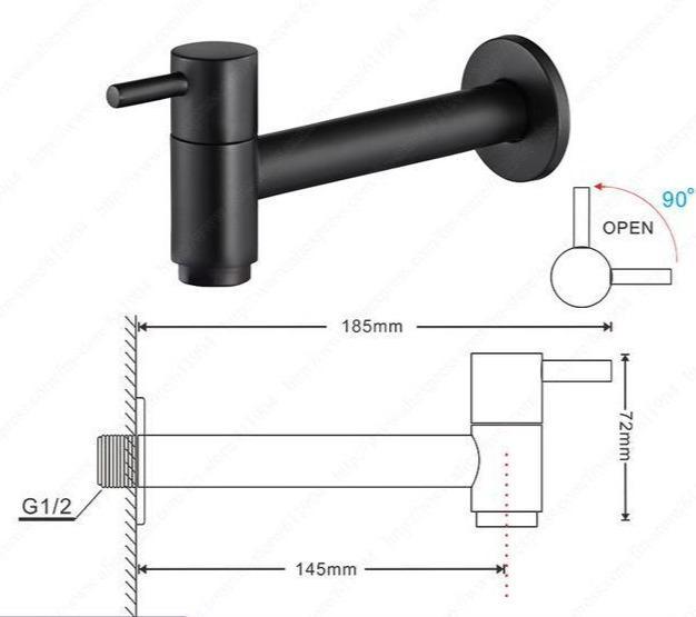 Linus - Chrome Wall Mounted Bathroom Faucet - Nordic Side - 03-27, modern-pieces