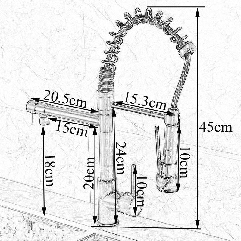 Carylon - LED Kitchen Spring Deck Mounted Faucet - Nordic Side - 03-19