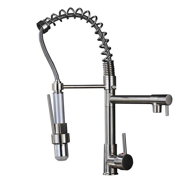 Carylon - LED Kitchen Spring Deck Mounted Faucet - Nordic Side - 03-19