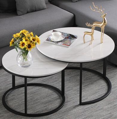 Eero - Nordic Marble Texture Round Coffee Tables - Nordic Side - 05-03, feed-cl0-over-80-dollars, feed-cl1-furniture, modern-furniture