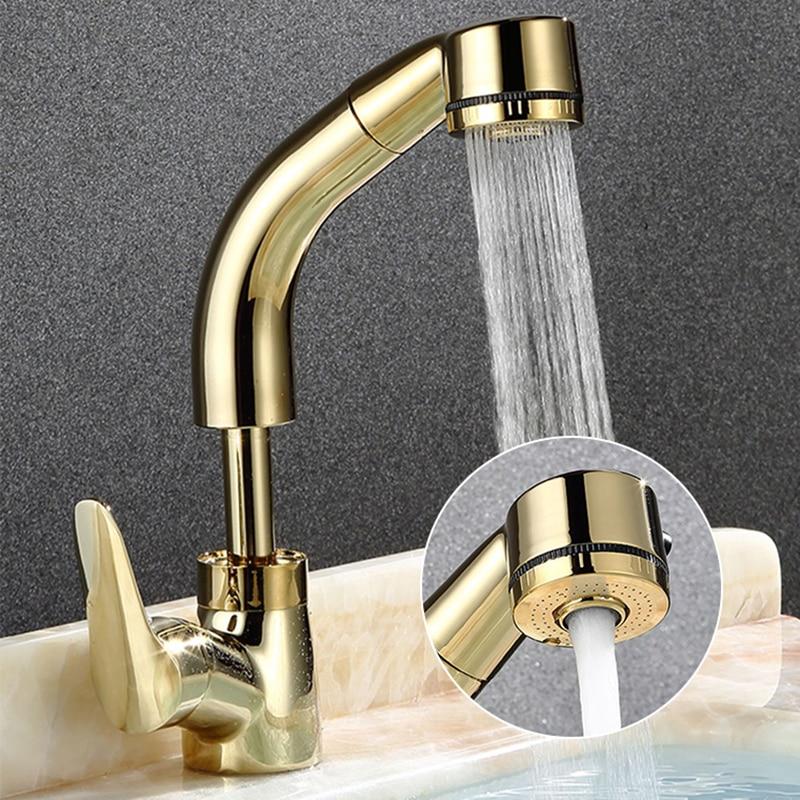 Berta - Pull Out Chrome Finish Bathroom Sink Faucet - Nordic Side - 03-21