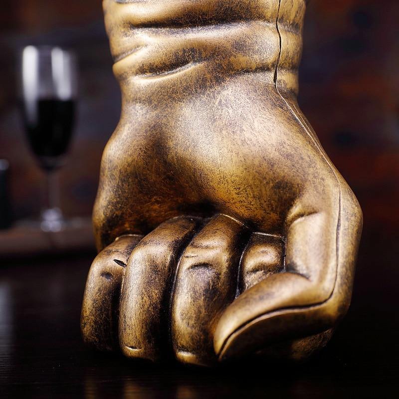 Vintage Bronze Gloved Hand Vase/Wine Holder - Nordic Side - 