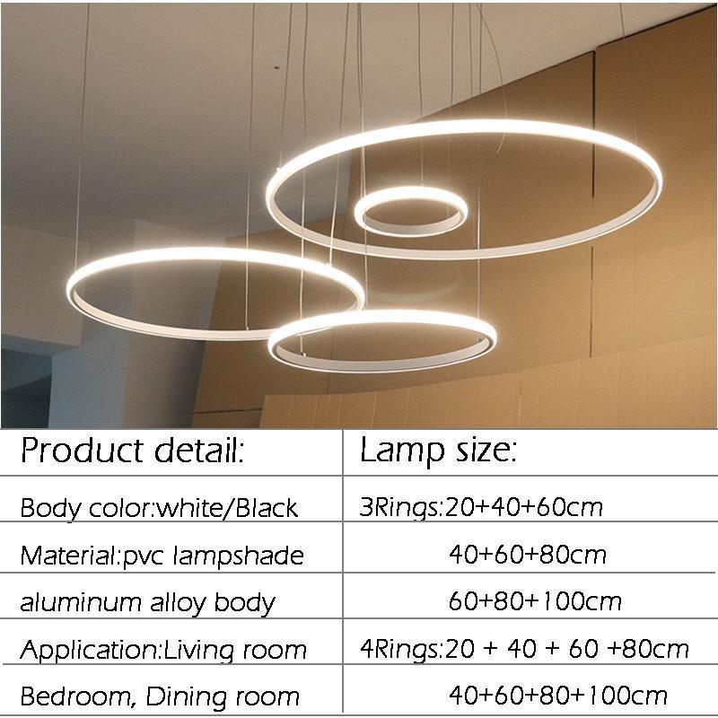 Led Chandelier Light Circle Rings - Nordic Side - 