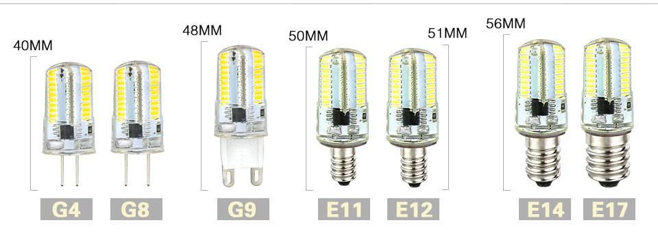 G9 G4 Led Bulb Lights E14 E11 E12 E17 G8 Dimmable LED Lamp 110V 220V - Nordic Side - 