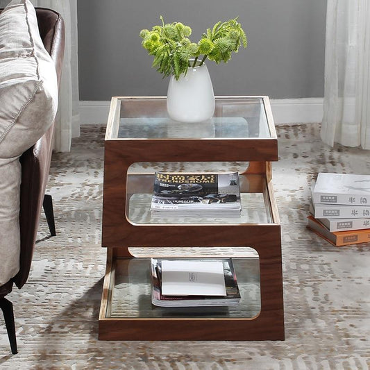 Thierry - Three Tier Walnut End Table