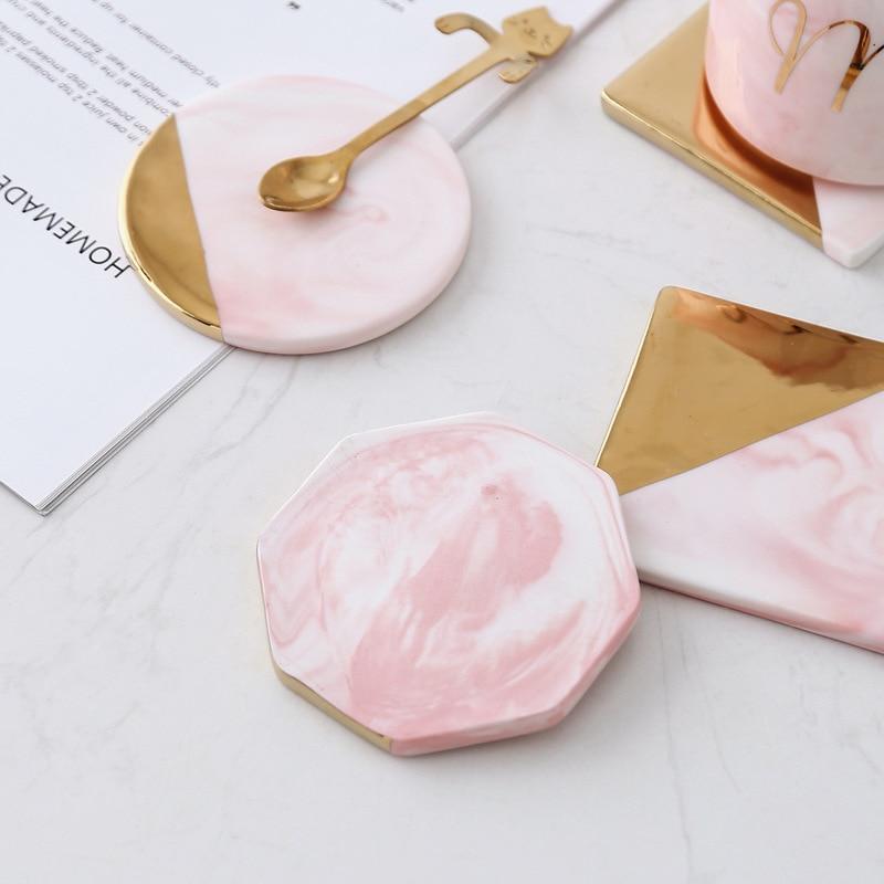 Marble Pink Marble Coasters (Set of 3)