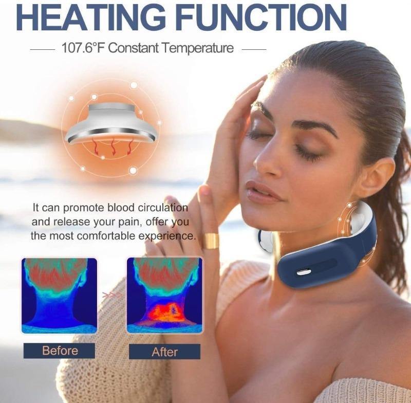 Smart Neck Massager for Instant Pain Relief, Cordless - Nordic Side - Acupuncture, Adjustable and flexible Improves posture, Allergy free, Blood circulation, Cervical pain reliever, Charged m