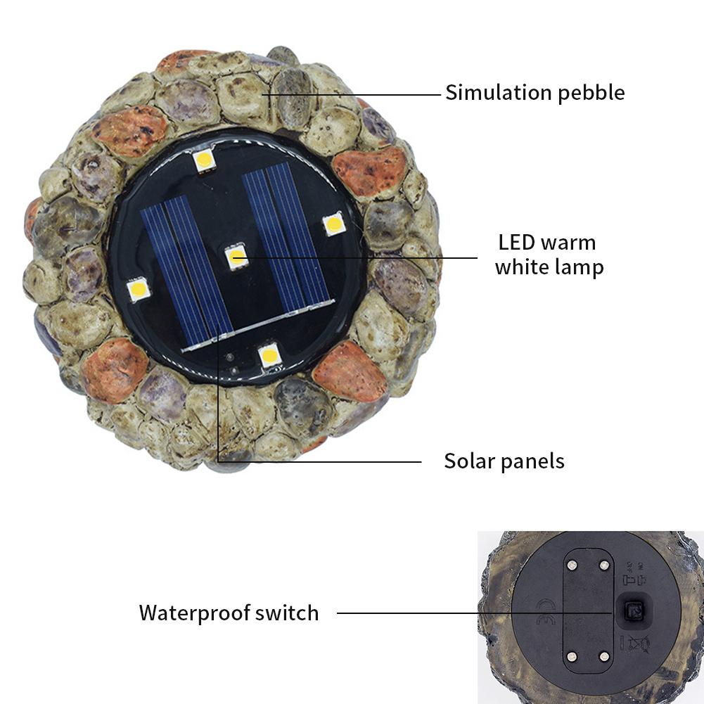 Cobblestone Solar LED Light - Nordic Side - 06-23, LED-lamp, light, lighting, solar-lamp