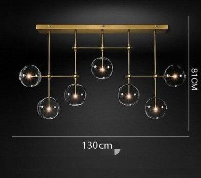 Steph Linear glass bubble lamp chandelier  black/gold - Nordic Side - 