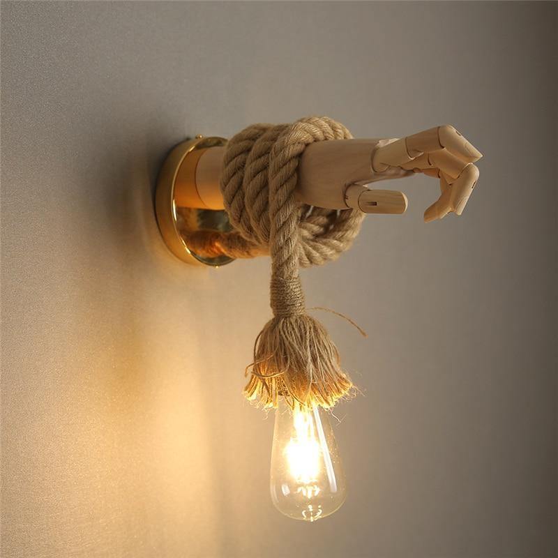 Hand & Rope Wall Light - Nordic Side - hand, light, rope