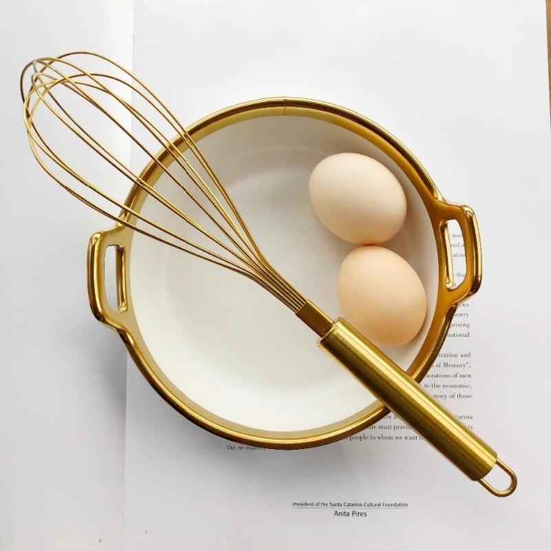 Golden Elegant Stainless Steel Egg Beater