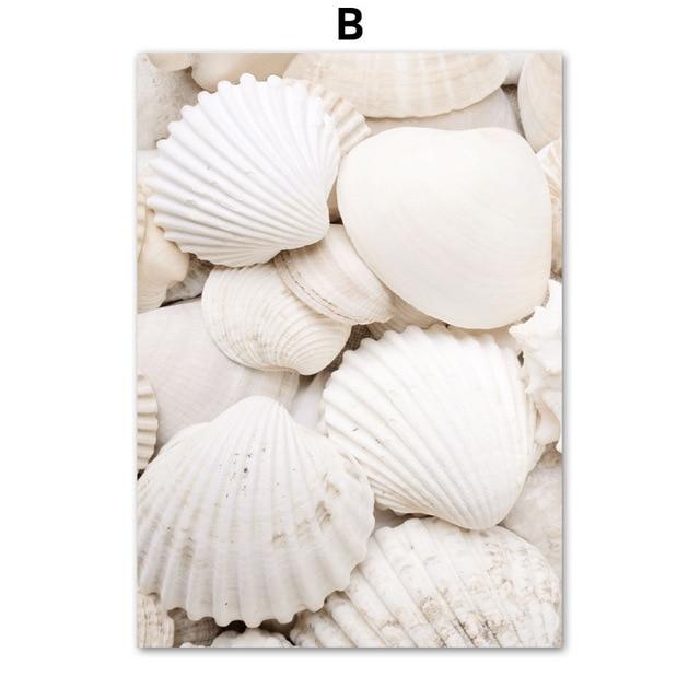 alohaboho White Shell Beach Wall Art Canvas