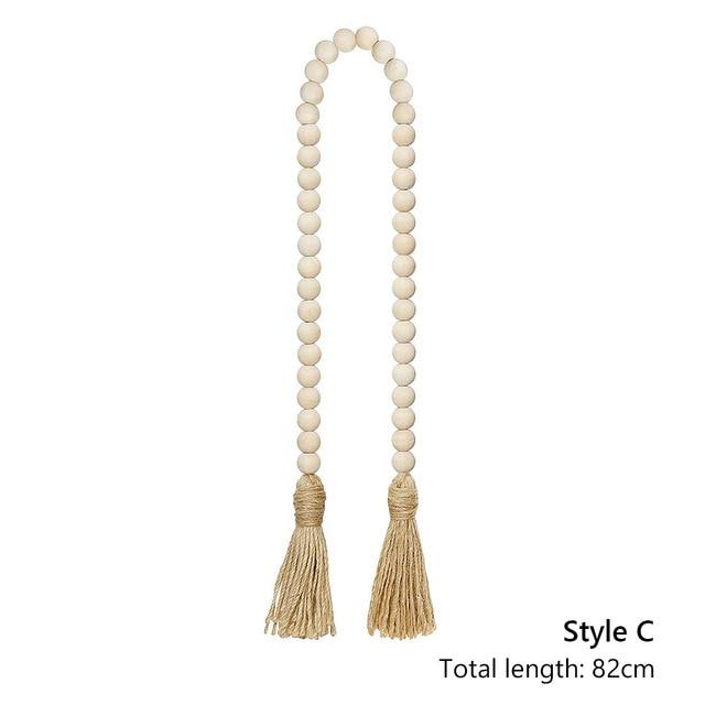 Hand Wooden Bead Tassel Home Decor