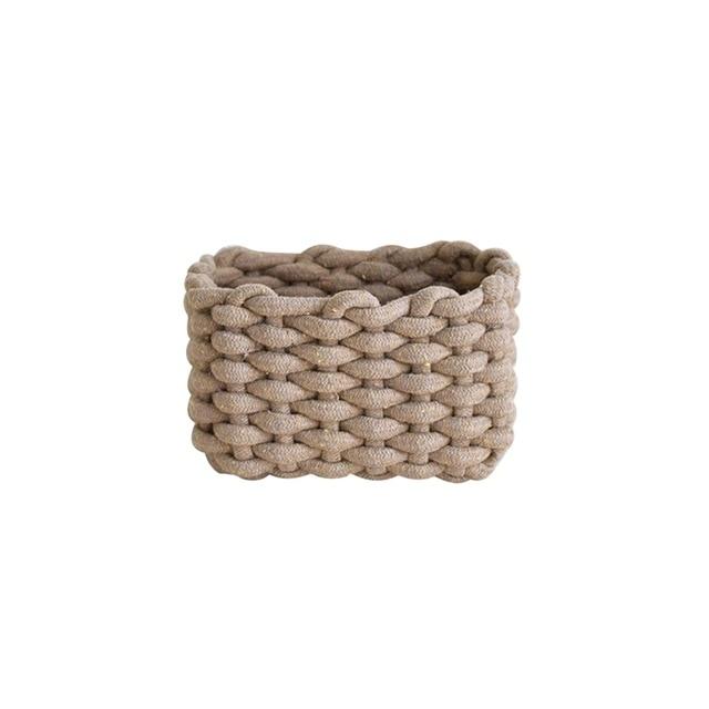 Alohaboho Hand-Woven Storage Basket - Cotton Rope