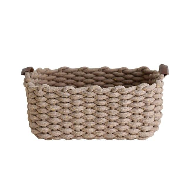 Alohaboho Hand-Woven Storage Basket - Cotton Rope