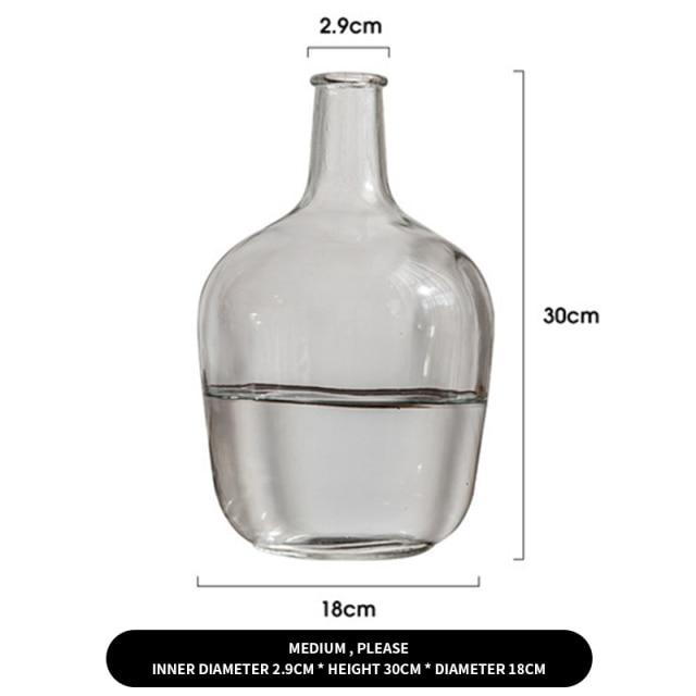 Large Clear Glass Belly Vase