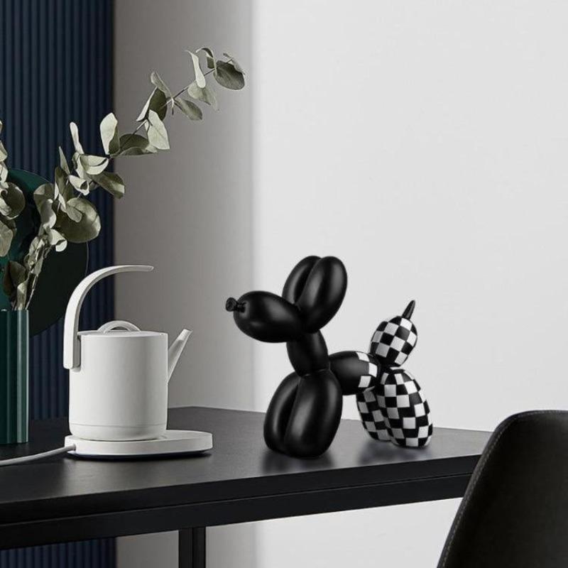 Checkered Balloon Dog Sculpture Collection