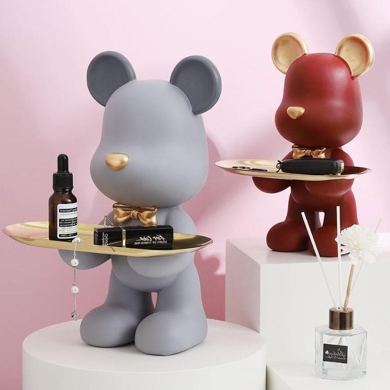 Chame Decorative Bear Tray Stand