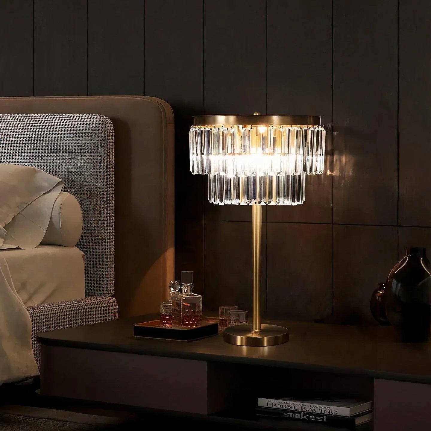 Ines Elegant Crystal Copper Lamp