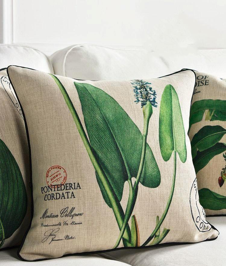 Tropic Leaf with Floral Cushion Cover - Nordic Side - 