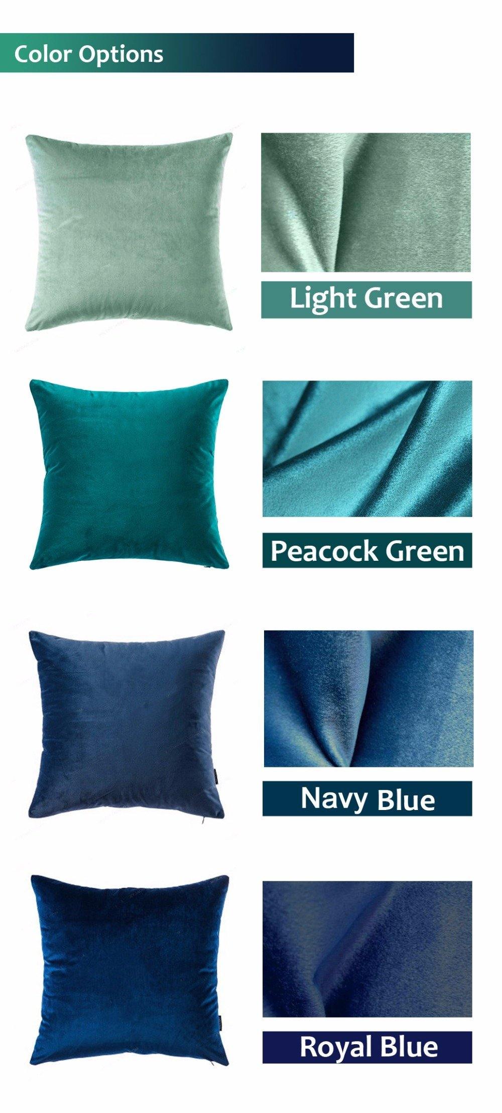 Green Tones of Velvet Cushion Cover Pillow Case - Nordic Side - 