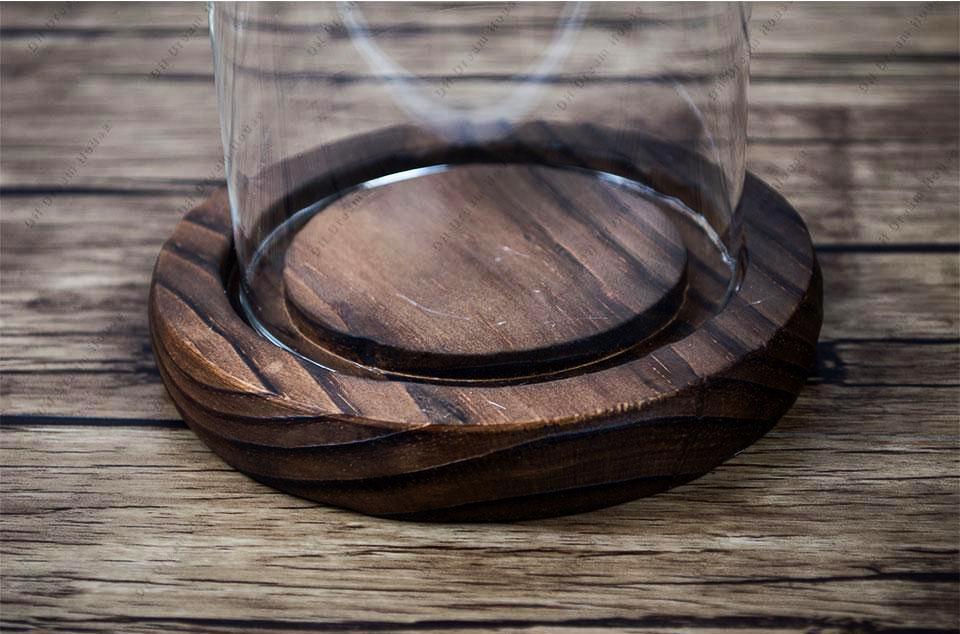 Wooden Plate With Glass Cover - Nordic Side - 