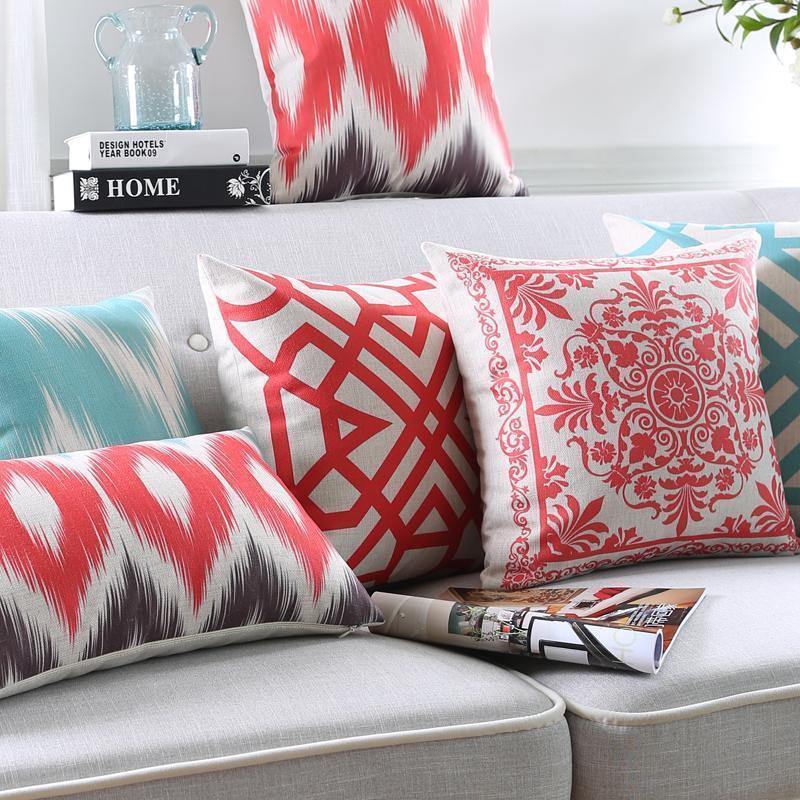 Vibrant Summer Red Cushions - Nordic Side - 