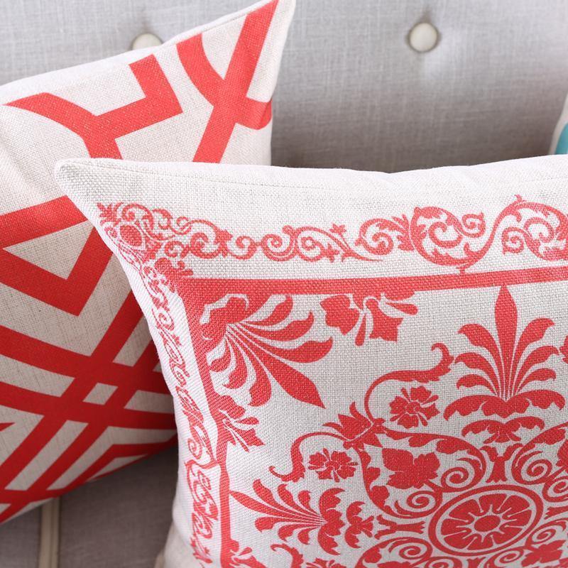 Vibrant Summer Red Cushions - Nordic Side - 