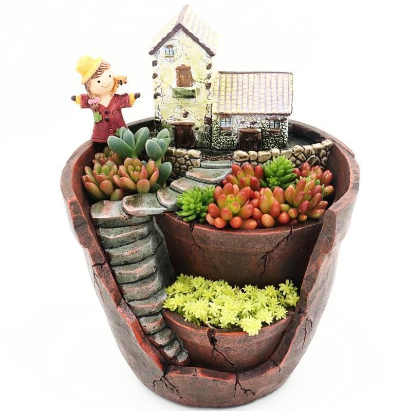 Resin Pot of Mini Village - Nordic Side - 