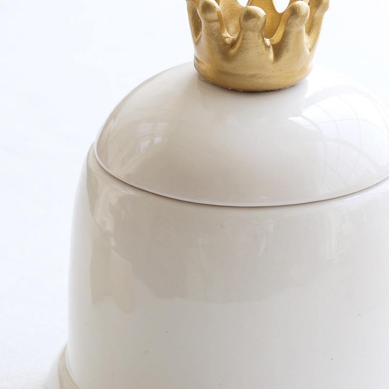 Golden Crown Ceramic Storage Box - Nordic Side - 