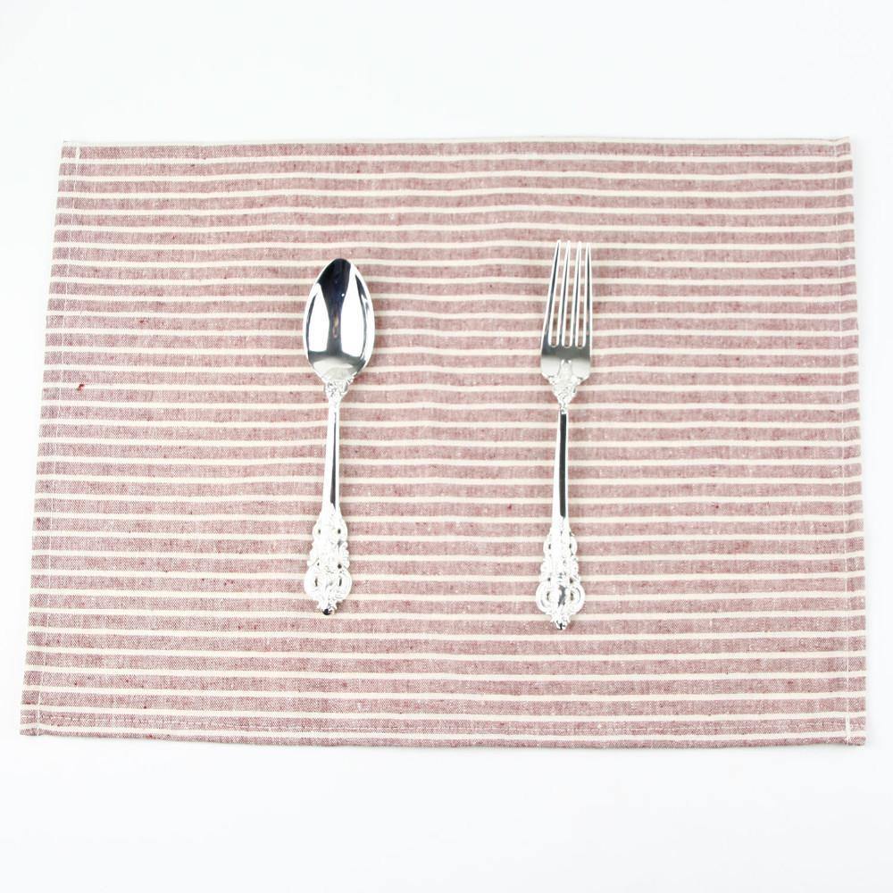 30x40cm Striped Cotton Linen Tablemat - Nordic Side - 